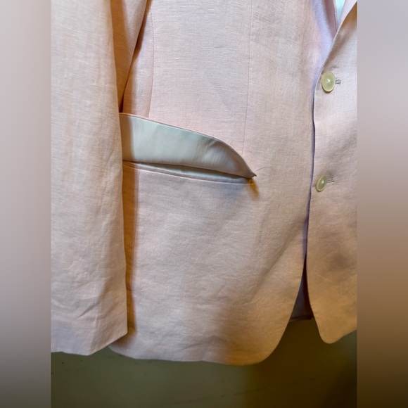 NWT Ralph Lauren Pink All Linen Suit Jacket Mens 38R Lassiter - Picture 12 of 16